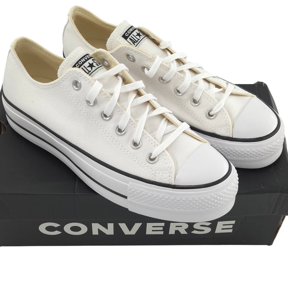 Converse Chuck Taylor All Star Lift Ox Sneaker Women 9 White Lo Top Platform NEW